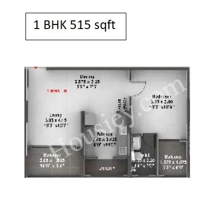 Saheel Itrend City Life Unit plan - 551 sq.ft.